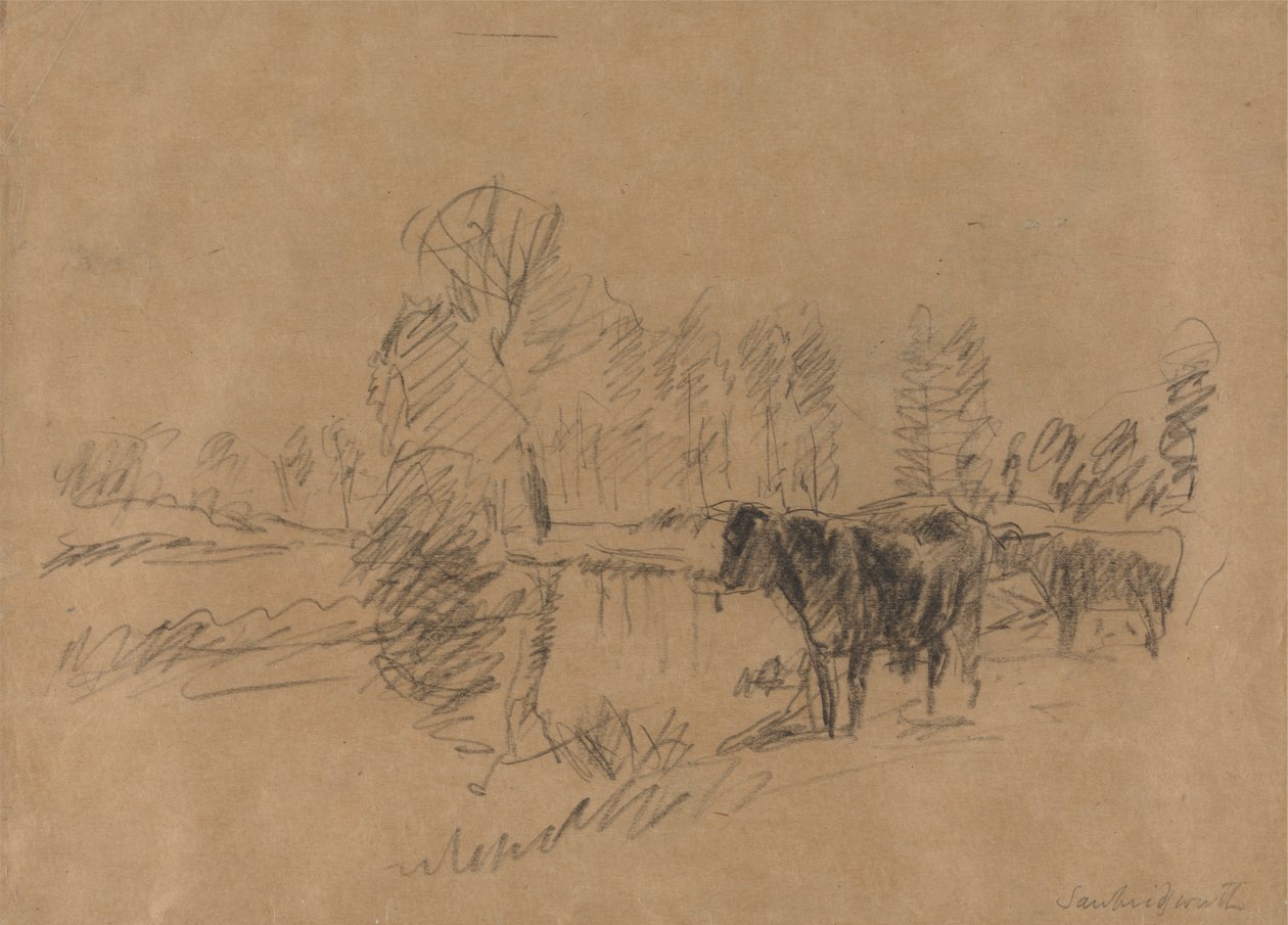 Vee in een Landschap door William Mark Fisher