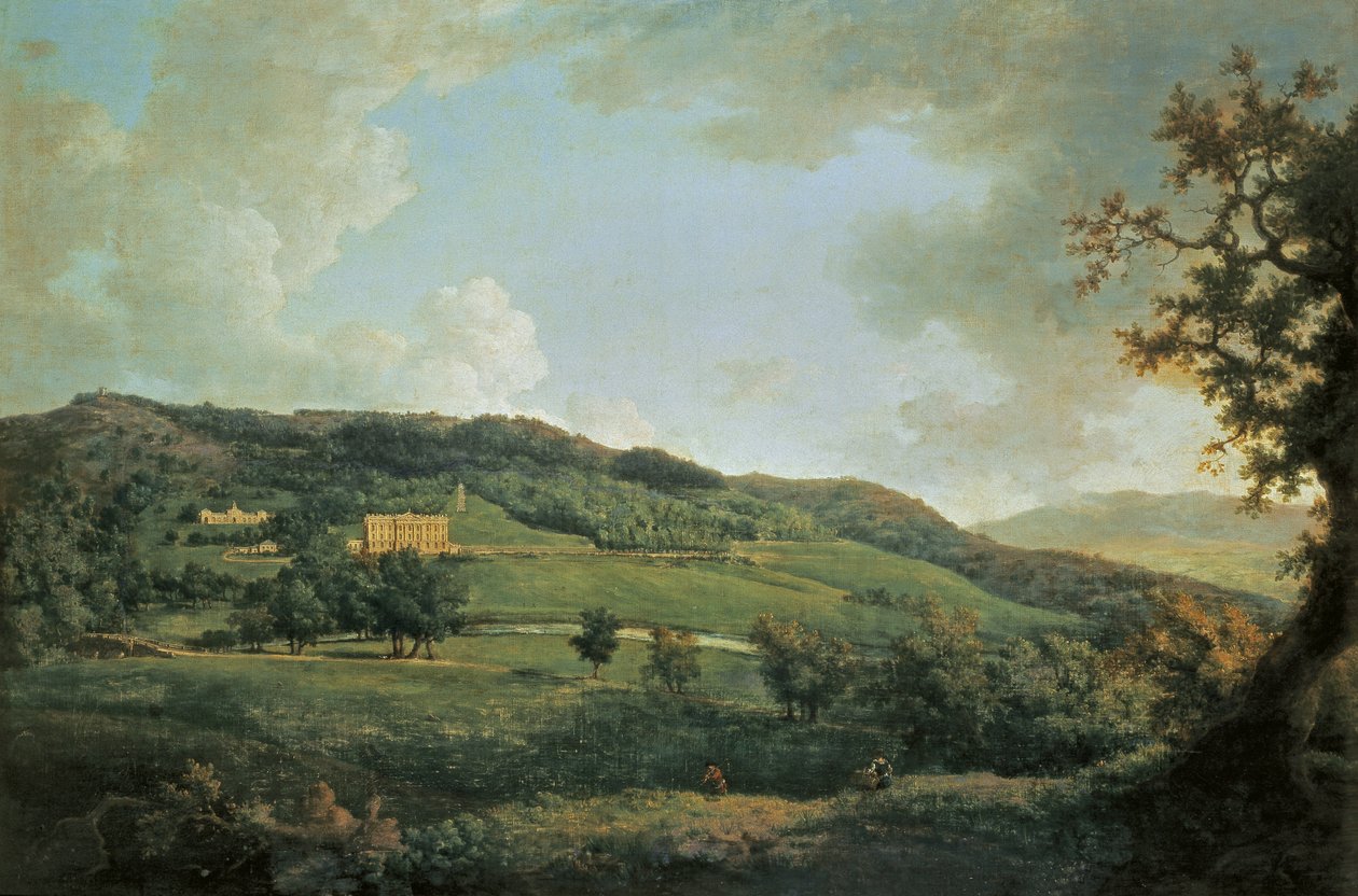 Een uitzicht op Chatsworth door William Marlow