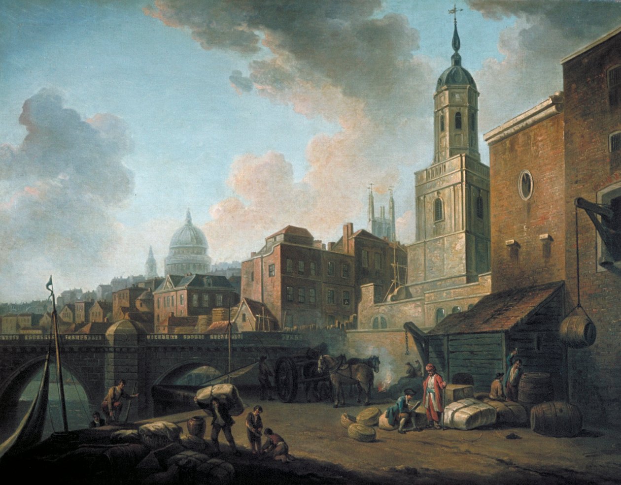 Fresh Wharf, nabij London Bridge, ca. 1762 door William Marlow