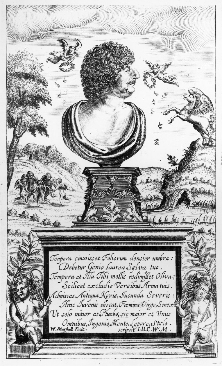 Robert Herrick (1591-1674), gegraveerd door de kunstenaar door William Marshall