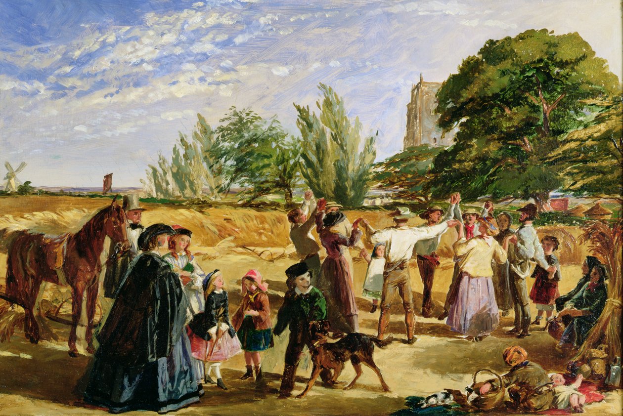 Een oogsttafereel in Norfolk: schets voor 