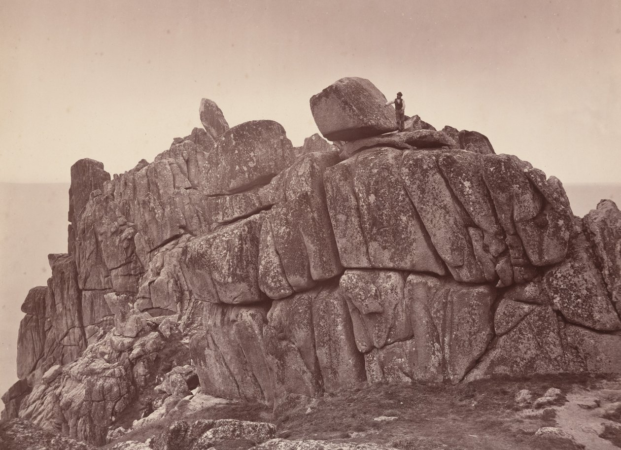 De Logan-rots, zuidkust van Cornwall, jaren 1860 (foto) door William May