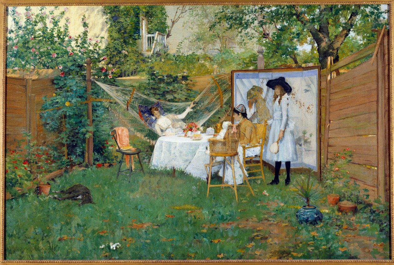 Ontbijt buiten rond 1888 door William Merritt Chase