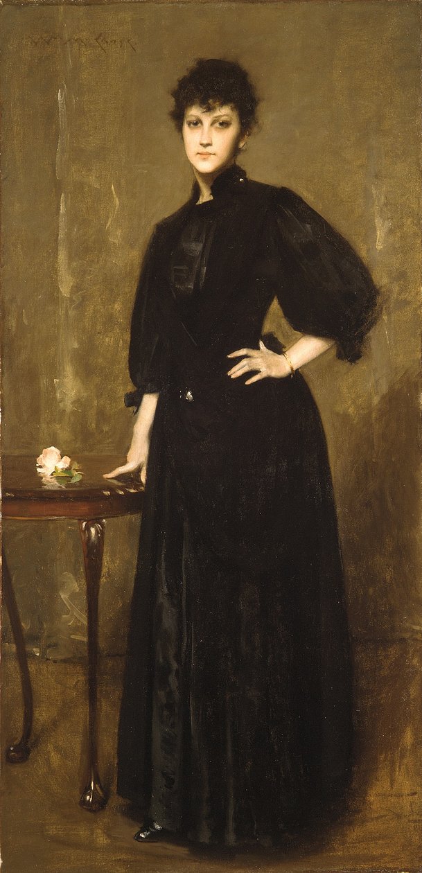 De dame in het zwart door William Merritt Chase
