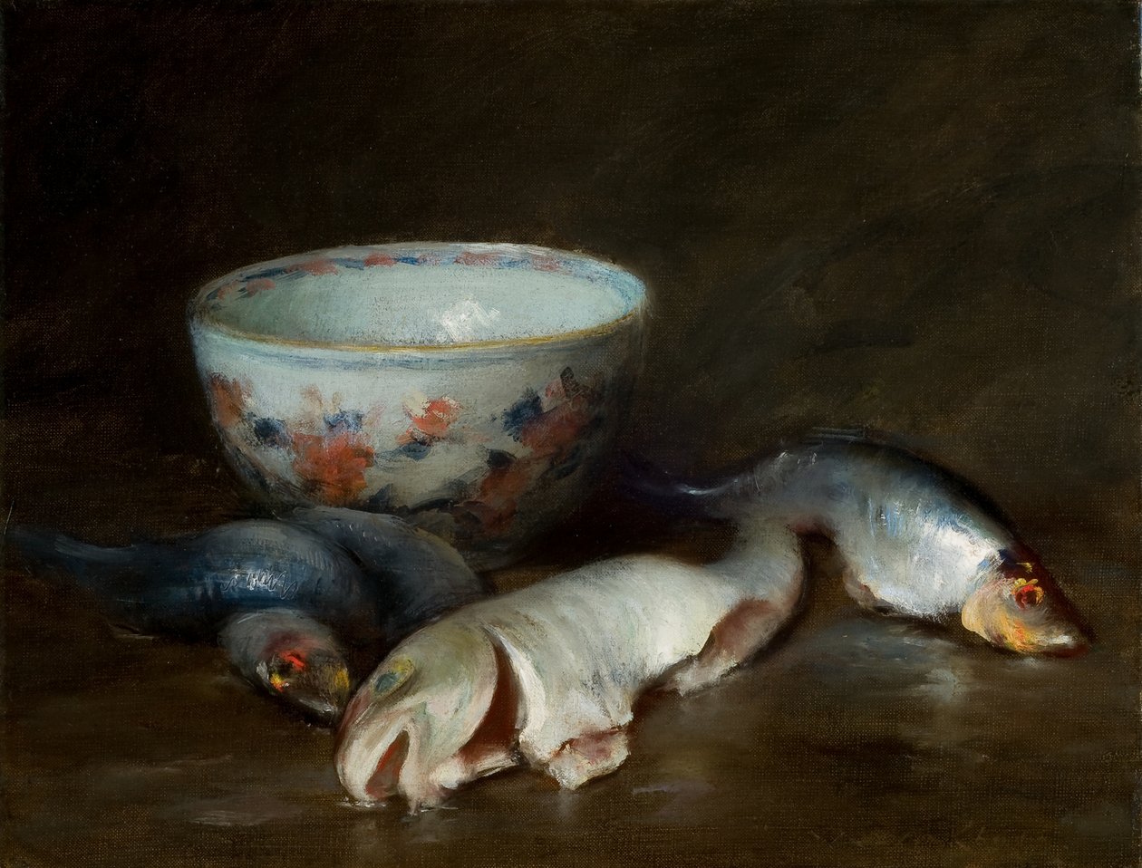 Stilleven met Vis door William Merritt Chase