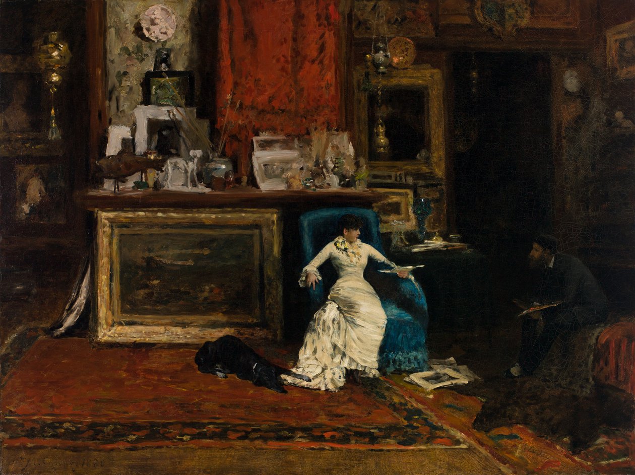 Léonard Renoir, de vader van de kunstenaar door William Merritt Chase
