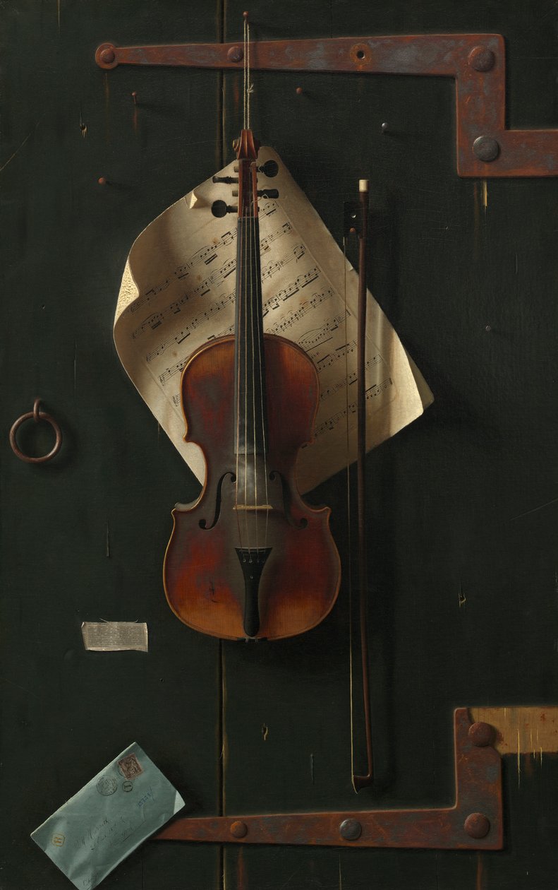 De Oude Viool, 1886 door William Michael Harnett