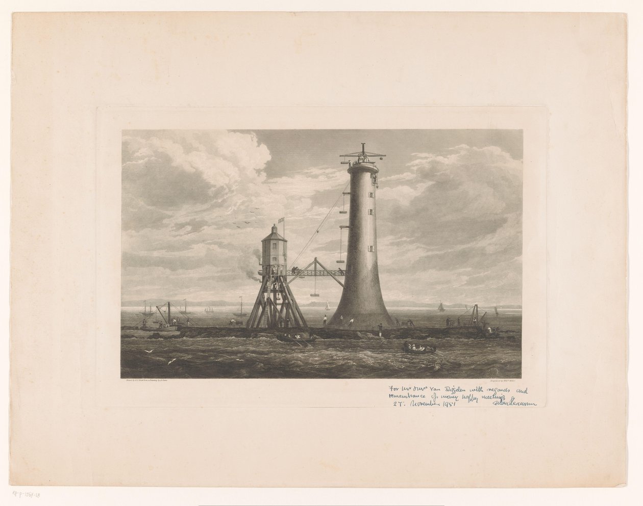 Aanbouw van de Bell Rock-vuurtoren door William Miller