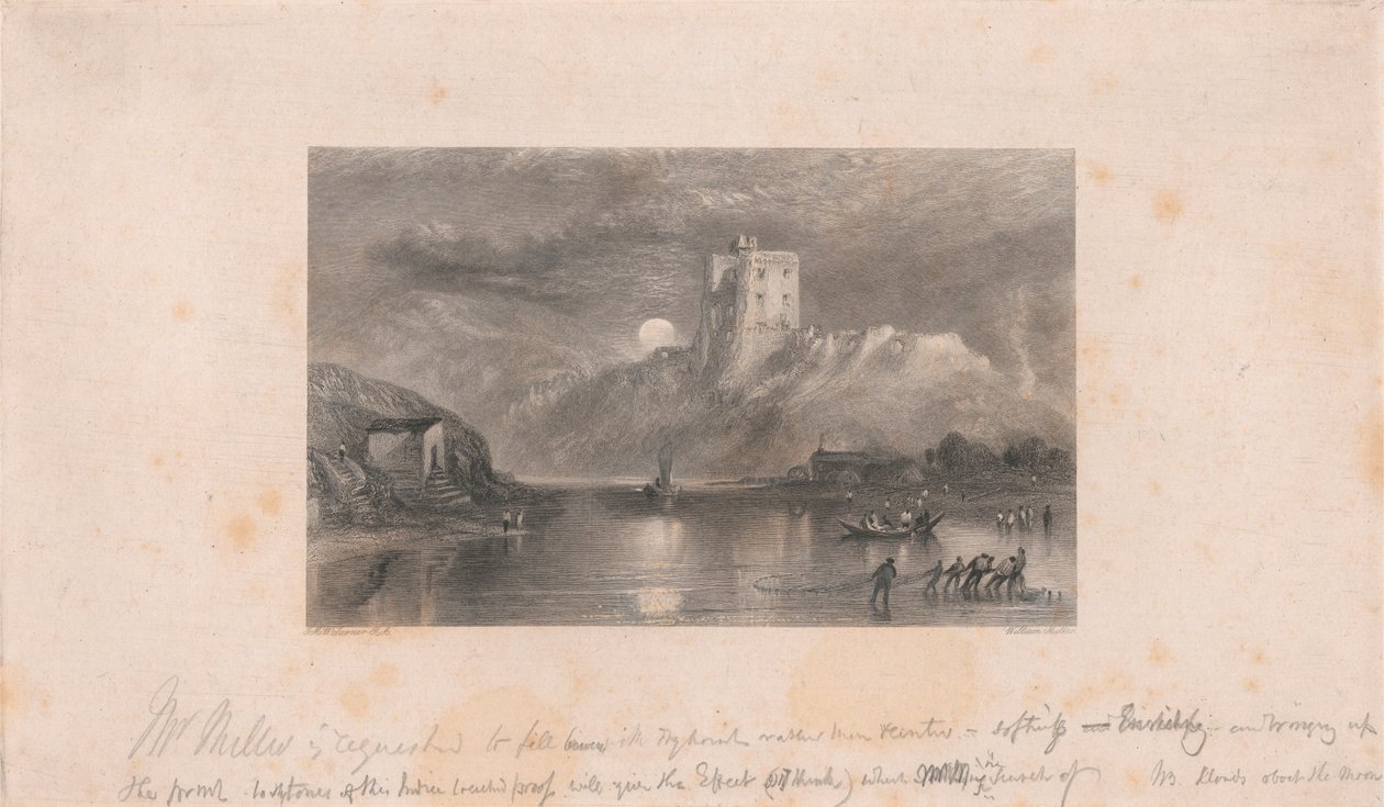 Norham Castle - Maanopkomst door William Miller