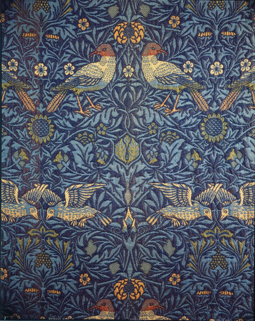 Vogels. Decoratieve stof, 1878 door William Morris