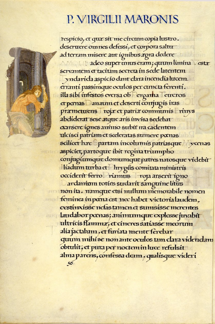 Helena verstopt zich in de Tempel van Vesta, pagina 50 uit Vergilius