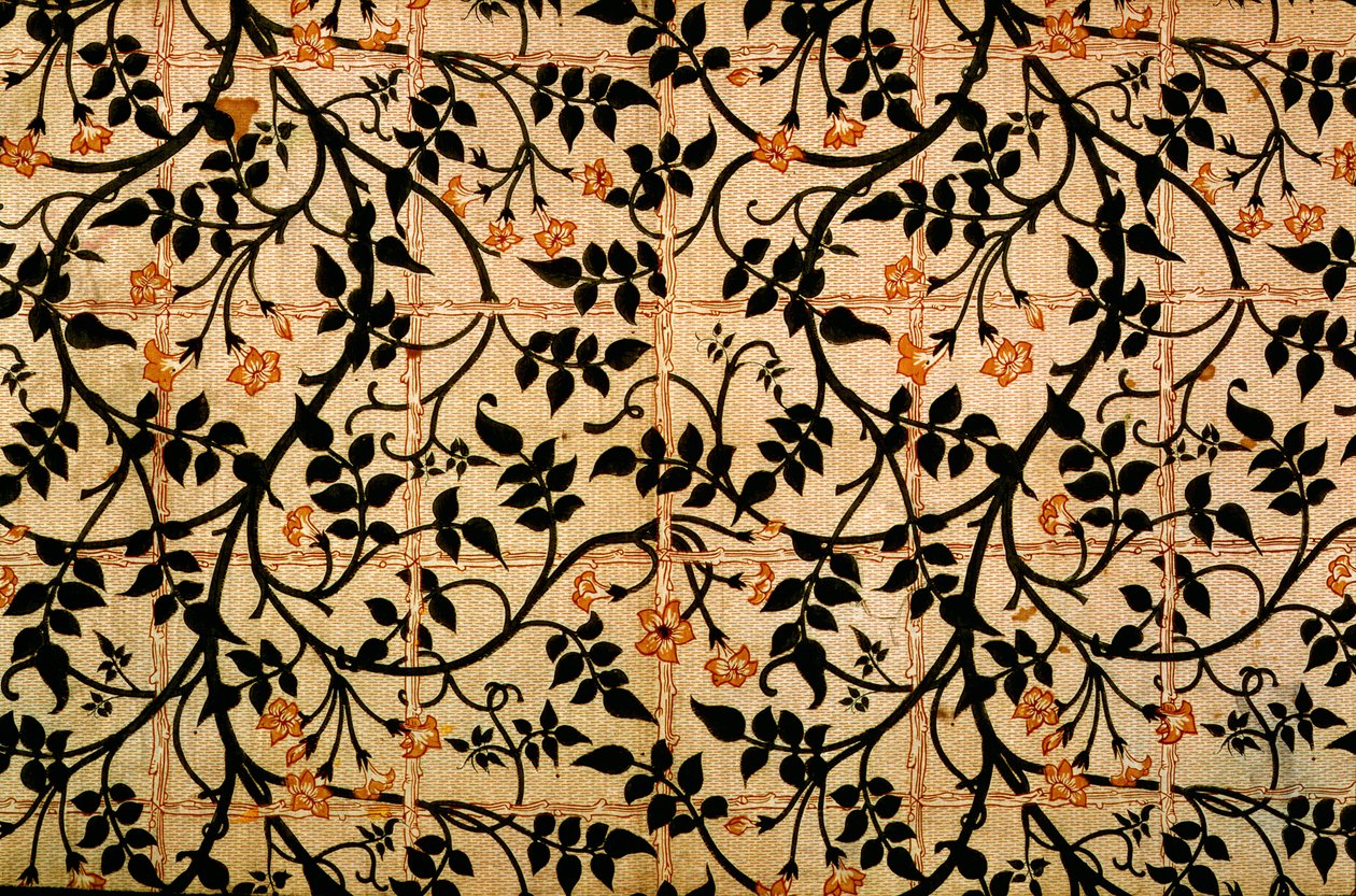 Jasmijn spoor gordijnontwerp, 1868-70 door William Morris