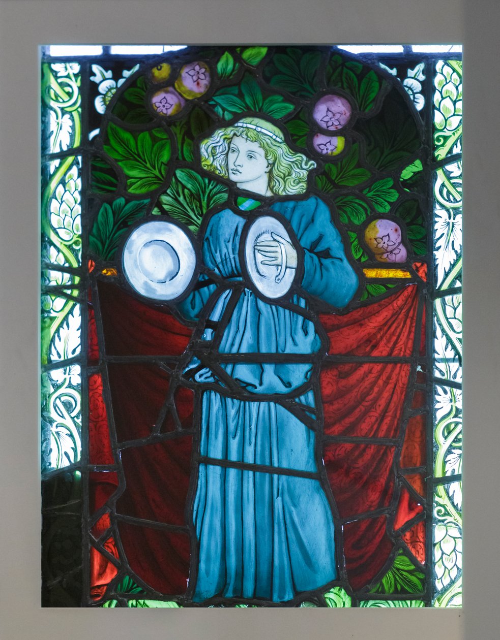 Minstreel met bekkens, ontworpen door William Morris door William Morris