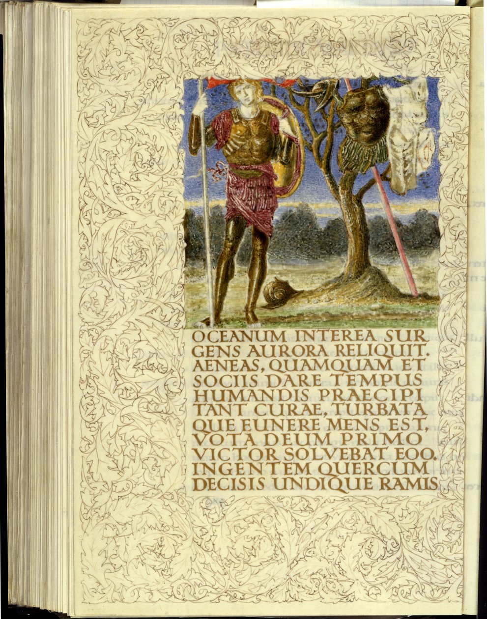 Venus geeft wapenrusting aan Aeneas, opening van Boek VIII van Vergilius