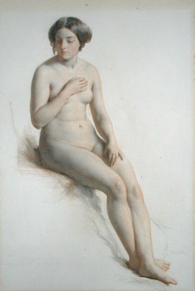 Naaktstudie van een meisje door William Mulready