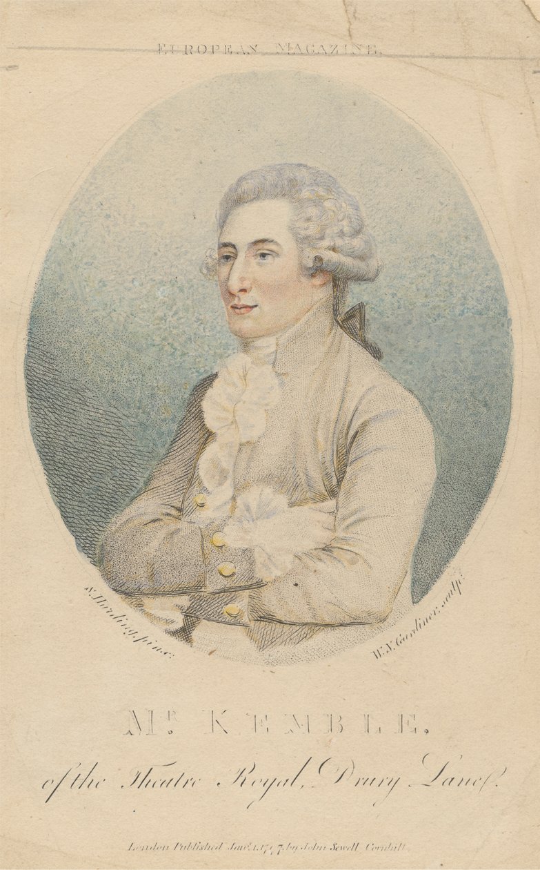 Mr. Kemble, van het Theatre Royal, Drury Lane door William Nelson Gardiner