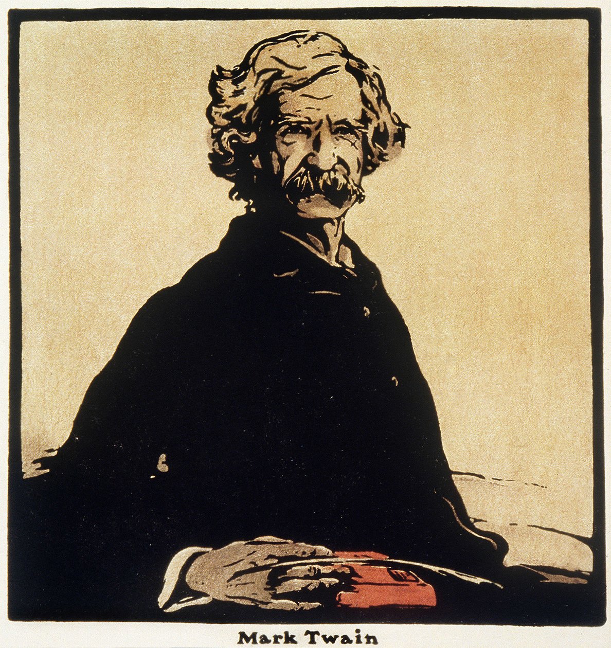 Portret van Mark Twain, Amerikaanse schrijver door William Nicholson