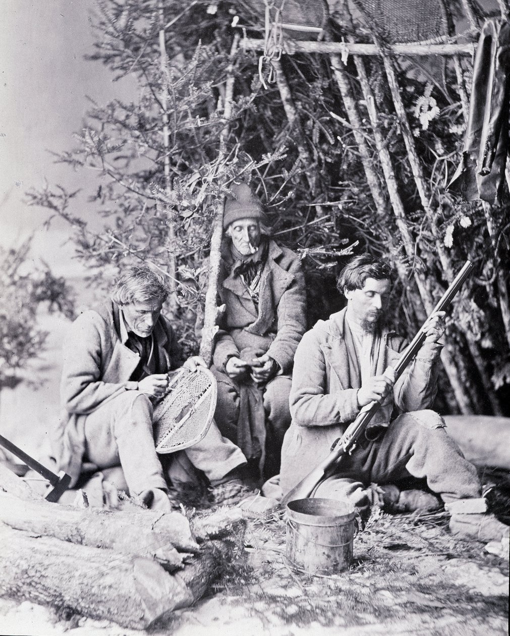 Leven van de Trapper in Canada (foto door Nottman, ca. 1890) door William Notman