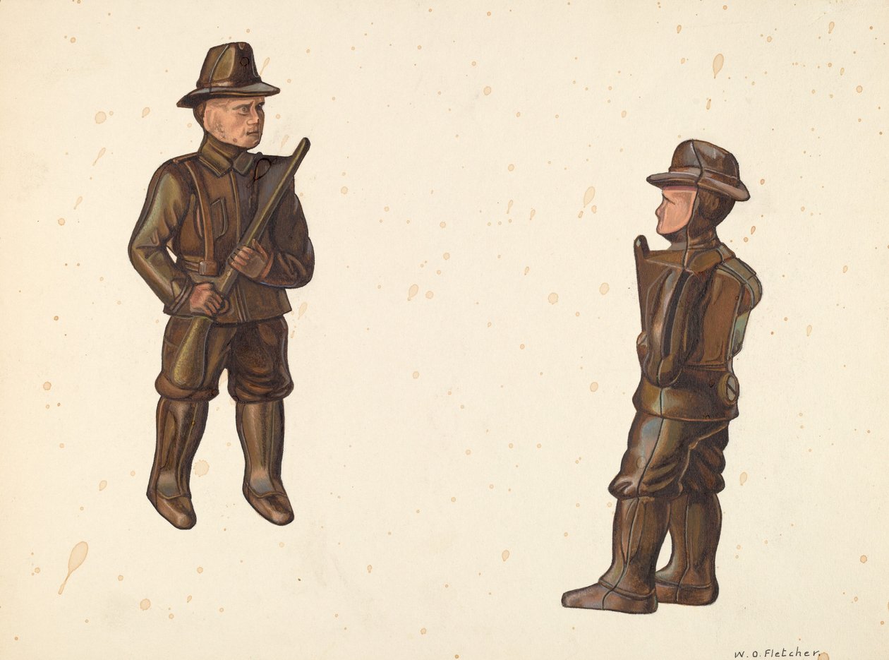 Soldaat in Khaki Spaarpot, ca. 1938 door William O. Fletcher