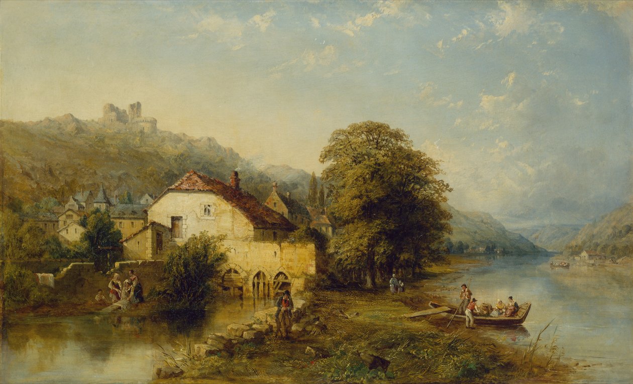 Uitzicht op de Rivier Inn bij Swartz, Tirol door William Oliver