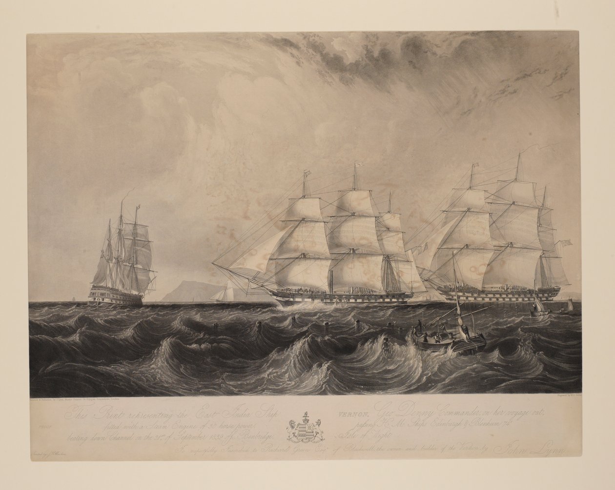 Deze prent toont het Oost-Indië schip 