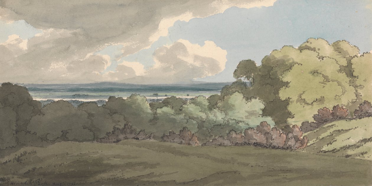 Uitzicht over de Theems vanuit Greenwich Park door William P. Sherlock