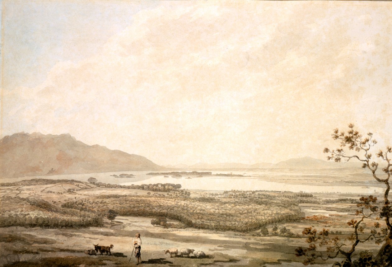 Killarney vanaf de heuvels boven Muckross door William Pars