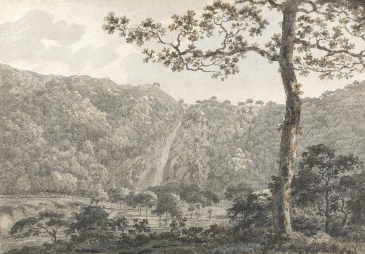 De watervallen bij Powerscourt, Co. Wicklow, Ierland door William Pars