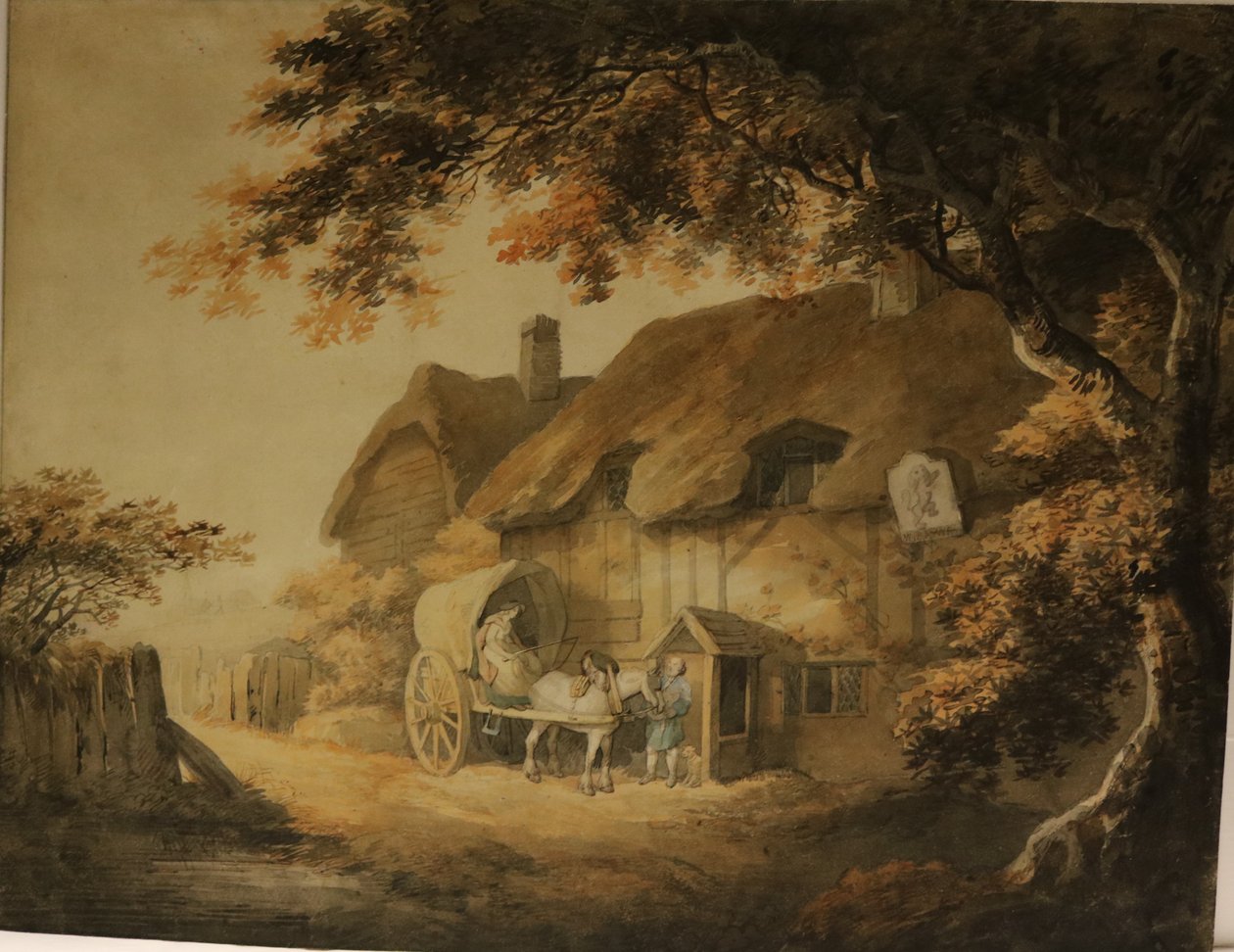 Een herberg langs de weg, ca. 1800 door William Payne