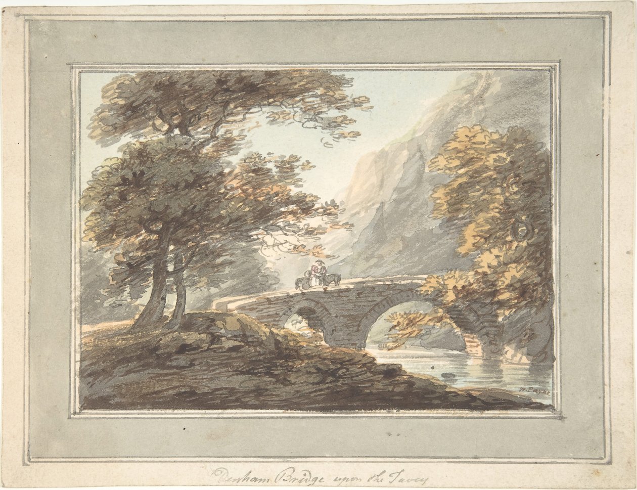 Denham Bridge over de Tavy, 1780-1830 door William Payne
