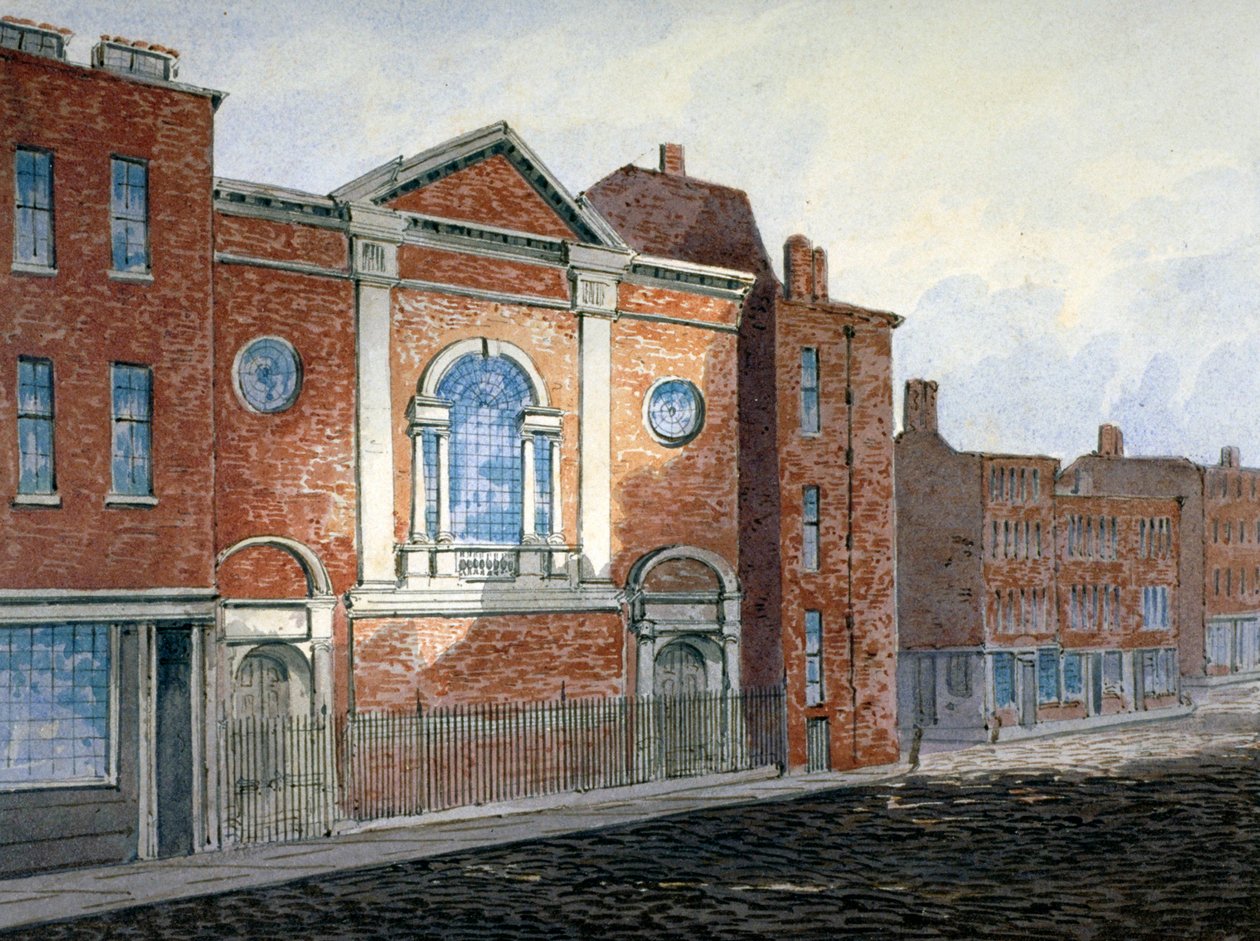 Kerk van St Alfege, London Wall, Londen, c. 1814 door William Pearson