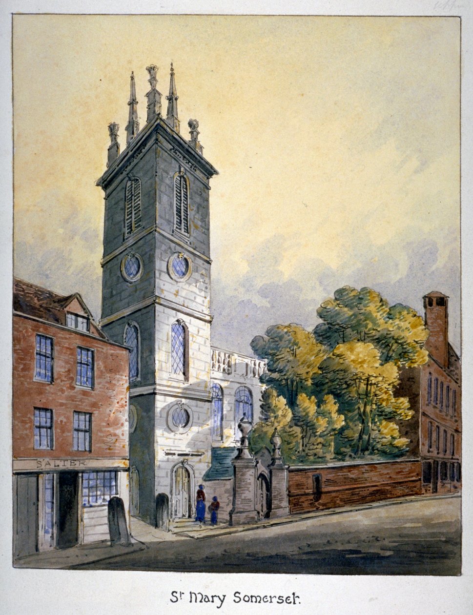 Kerk van St Mary Somerset, City of London door William Pearson