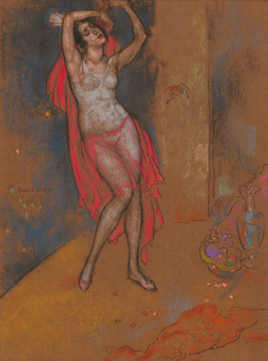 Anna Pavlova in Oosterse fantasie, Chicago, 1915-16 door William Penhallow Henderson
