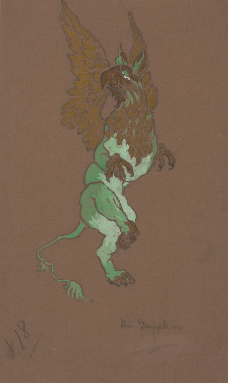 De Gryphon kostuumontwerp voor Alice in Wonderland door William Penhallow Henderson