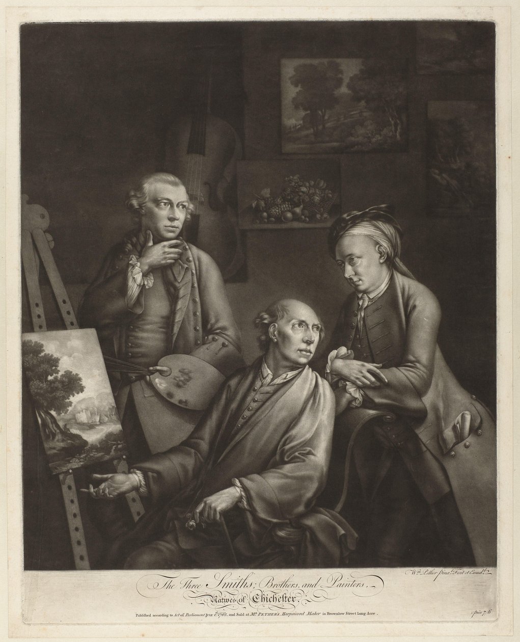 Portret van William, John en George Smith of Chichester door William Pether