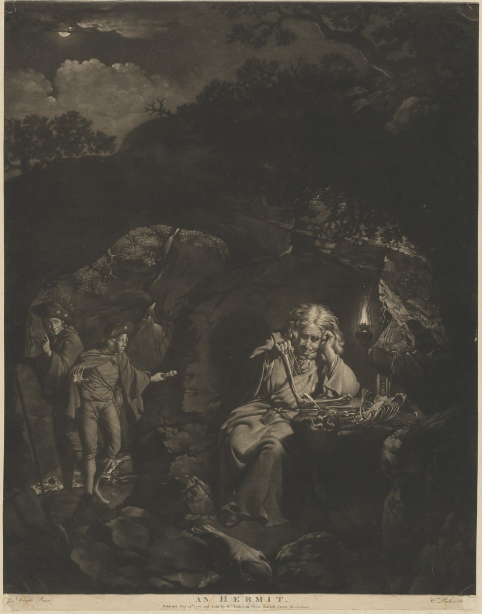 Een kluizenaar door William Pether after Joseph Wright