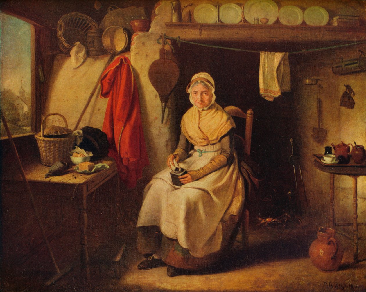 Cottage Interieur, in Lexden, Essex, 1802 door William Redmore Bigg