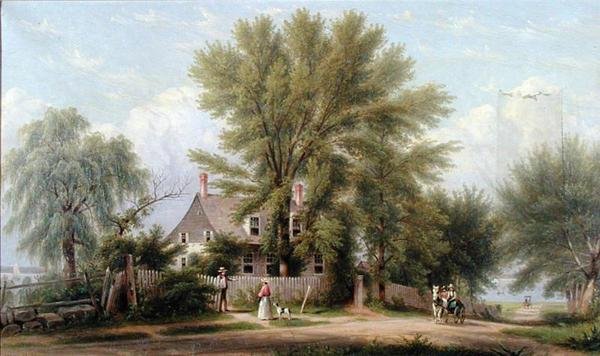 Lent-Rapalye Huis, Bowery Bay, Queens, New York City door William Rickarby Miller