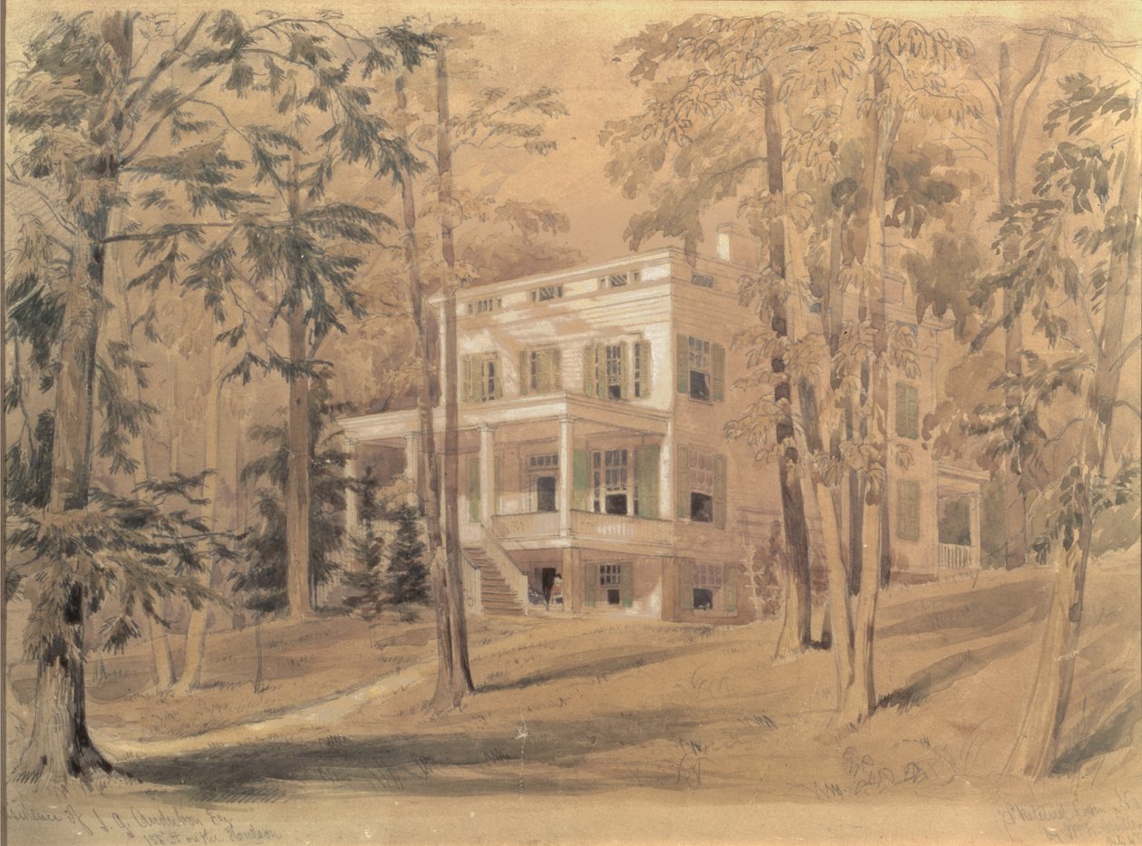 Het Huis van John James Audubon, New York door William Rickarby Miller