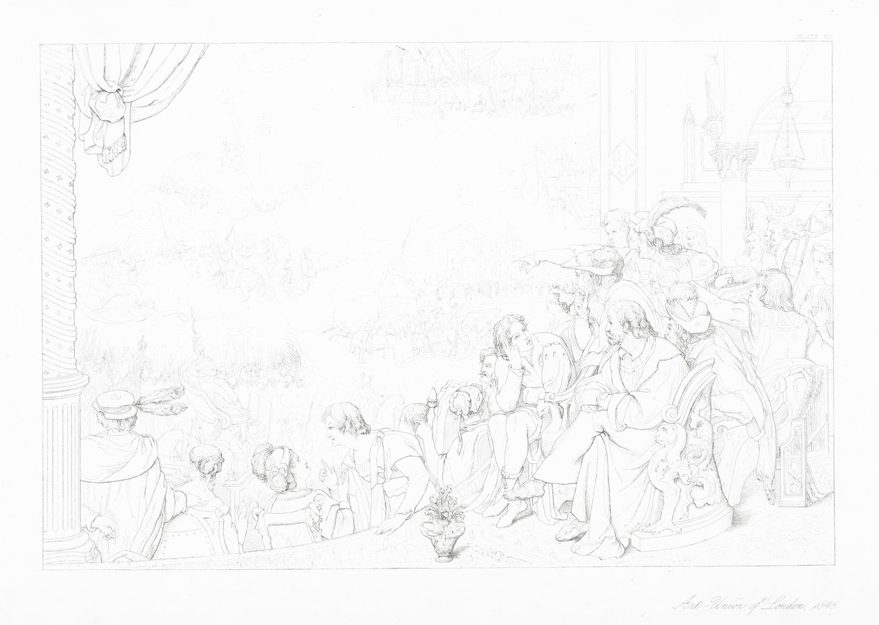 Illustratie voor Het kasteel van indolentie door James Thomson (gravure) door William Rimer