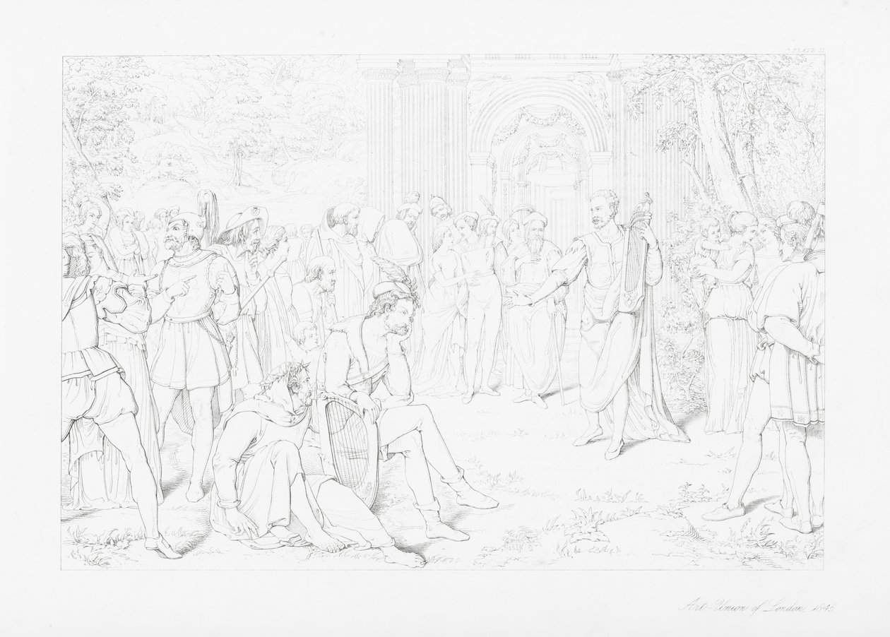 Illustratie voor Het kasteel van indolentie door James Thomson (gravure) door William Rimer