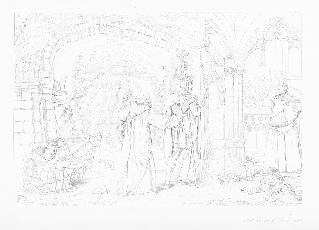 Illustratie voor Het kasteel van indolentie door James Thomson (gravure) door William Rimer