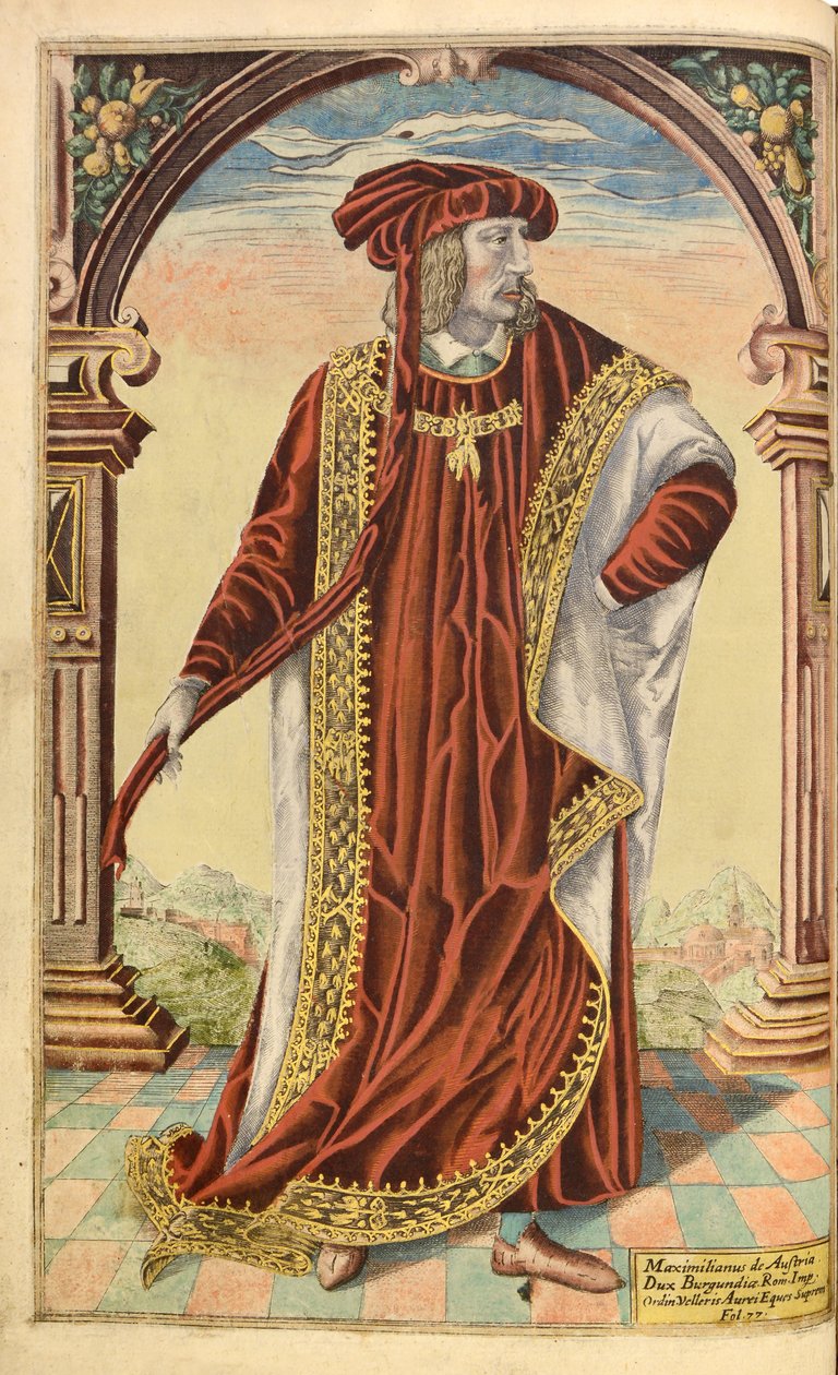 Keizer Maximiliaan I, uit Honor Military, and Civill, William Segar, uitgegeven door Robert Barker, Londen, 1602 door William Rogers