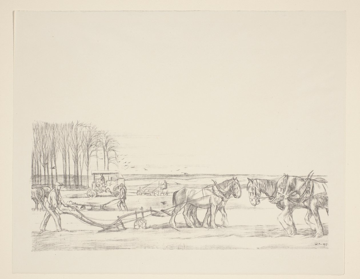 Ploegen van het land door William Rothenstein