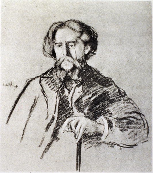 Portret van Alphonse Daudet (1840-97) door William Rothenstein