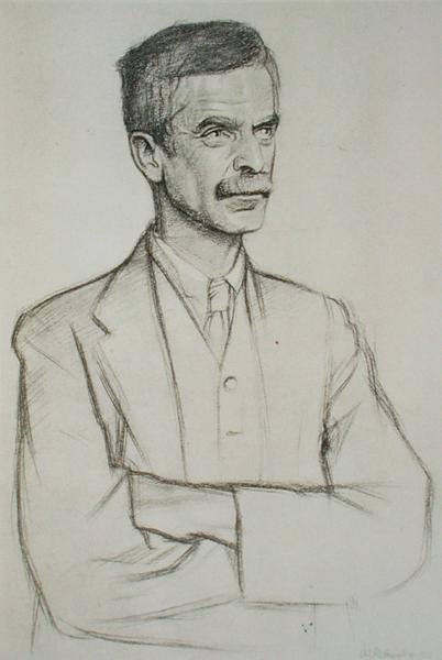 Portret van John Lawrence Le Breton Hammond (1872-1949) door William Rothenstein