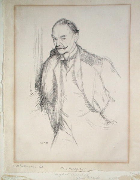 Portret van Thomas Hardy (1840-1928) 1897 door William Rothenstein