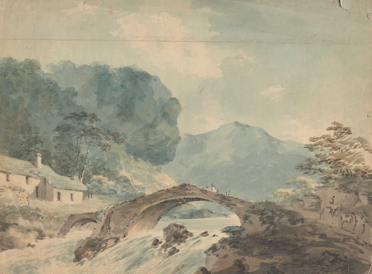 Brug over rivier door William Sawrey Gilpin