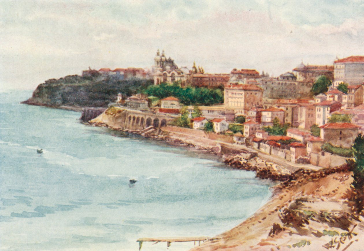 Monte Carlo vanuit het oosten (kleurenlitho) door William Scott