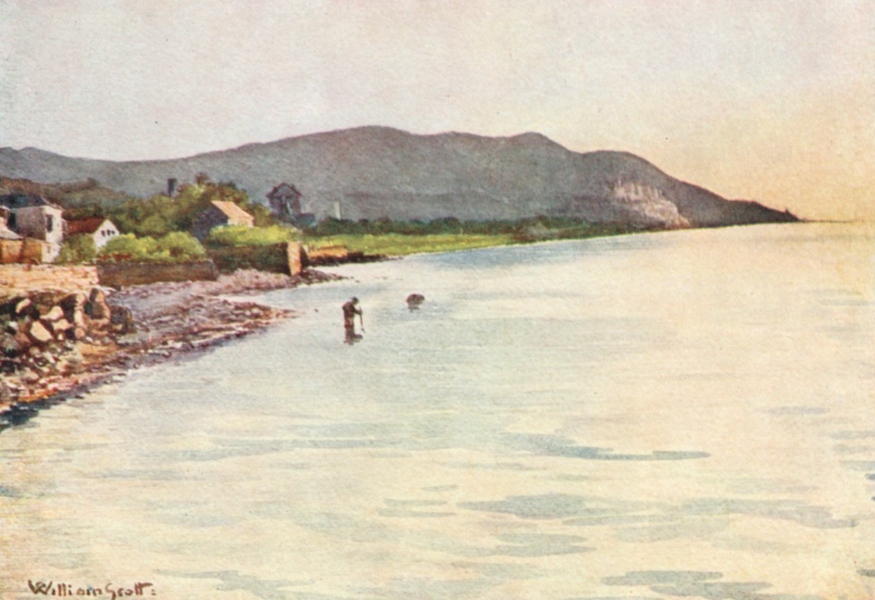 Aan de kust, Diano Marina, Cervo in de verte (kleurenlitho) door William Scott